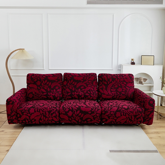 91家纺网 家纺一手货源 找家纺 逐日沙发套 2026新款提花系列-芝华仕 素奢柳韵-大气红