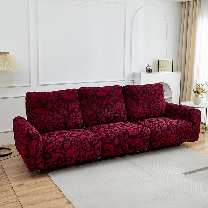 91家纺网 家纺一手货源 找家纺 逐日沙发套 2026新款提花系列-芝华仕 素奢柳韵-大气红