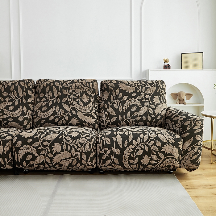 91家纺网 家纺一手货源 找家纺 逐日沙发套 2026新款提花系列-芝华仕 素奢柳韵-卡其色