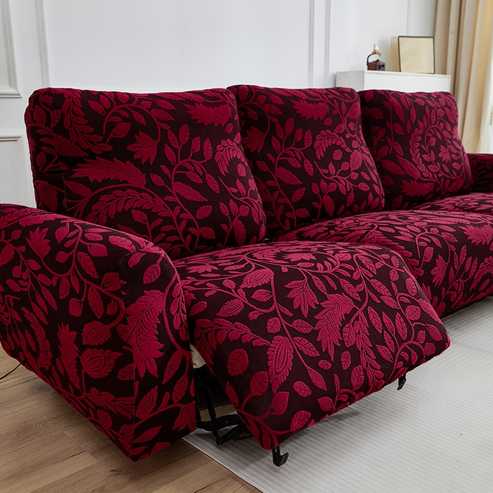 91家纺网 家纺一手货源 找家纺 逐日沙发套 2026新款提花系列-芝华仕 素奢柳韵-大气红