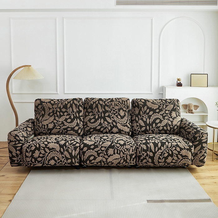 91家纺网 家纺一手货源 找家纺 逐日沙发套 2026新款提花系列-芝华仕 素奢柳韵-卡其色