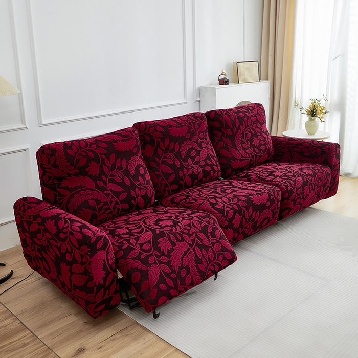 91家纺网 家纺一手货源 找家纺 逐日沙发套 2026新款提花系列-芝华仕 素奢柳韵-大气红