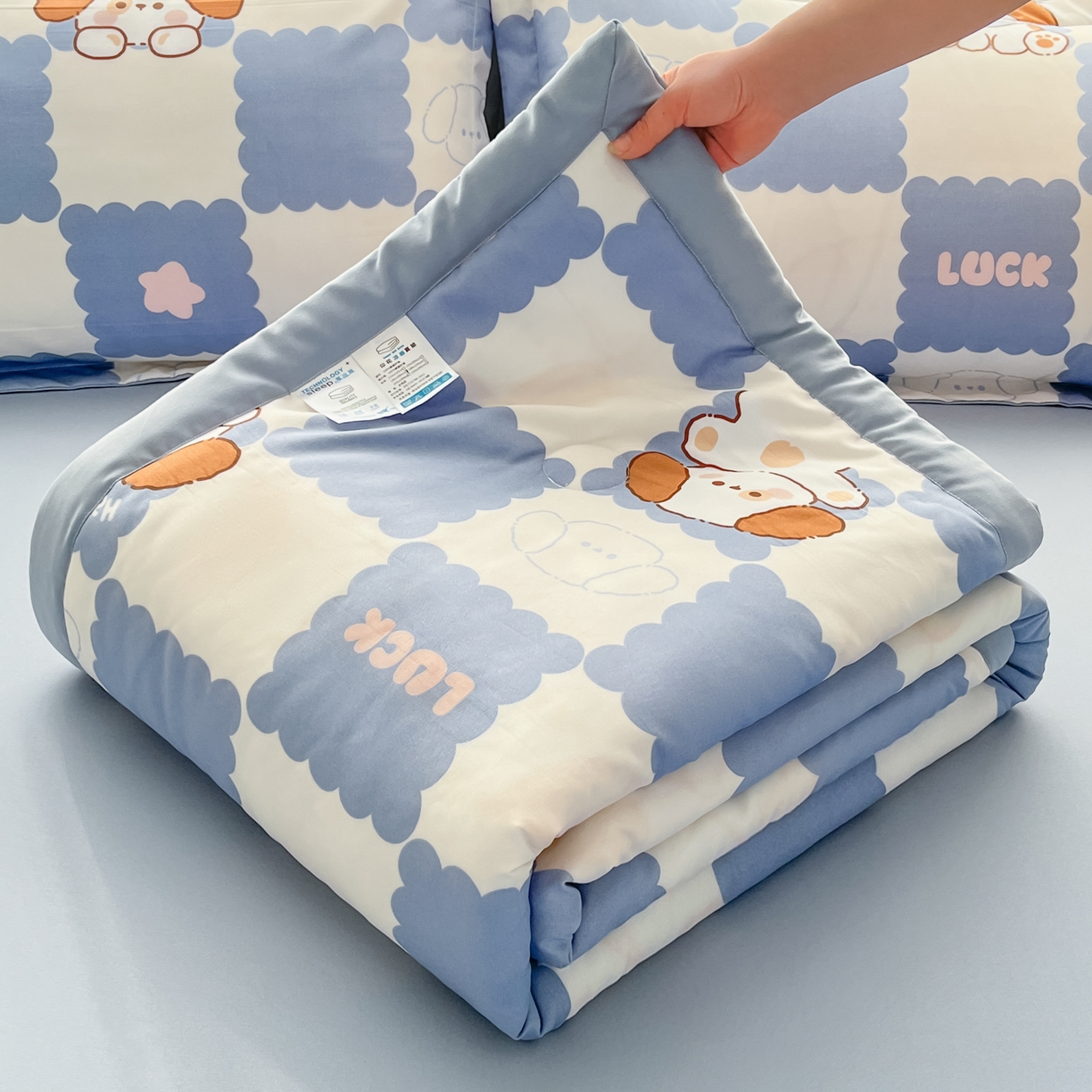 91家纺网 家纺一手货源 找家纺 （总）宝士康家纺 2026新款10A抗菌水洗棉超声波压花夏被 被子被芯