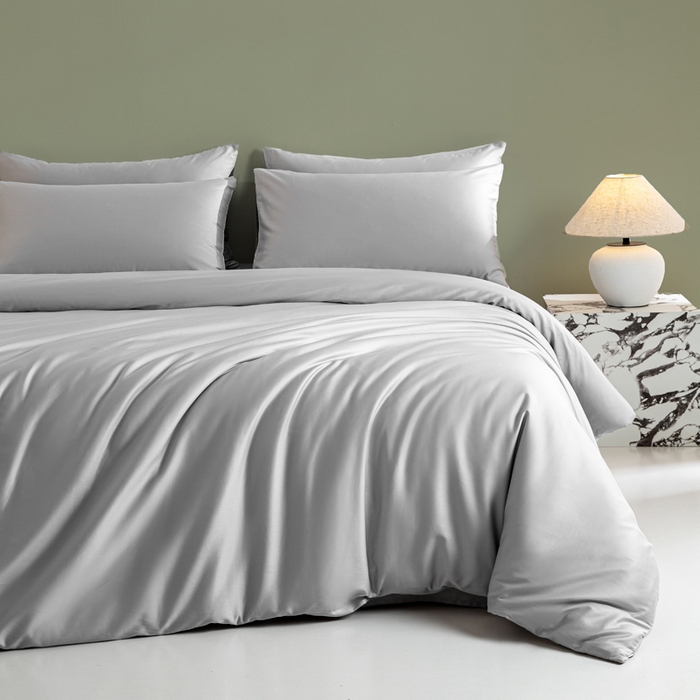 91家纺网 家纺一手货源 找家纺 （总）盛凡家纺 2026春夏新款全棉纯棉A类60s长绒棉四件套纯色贡缎纯棉被套床笠款三件套