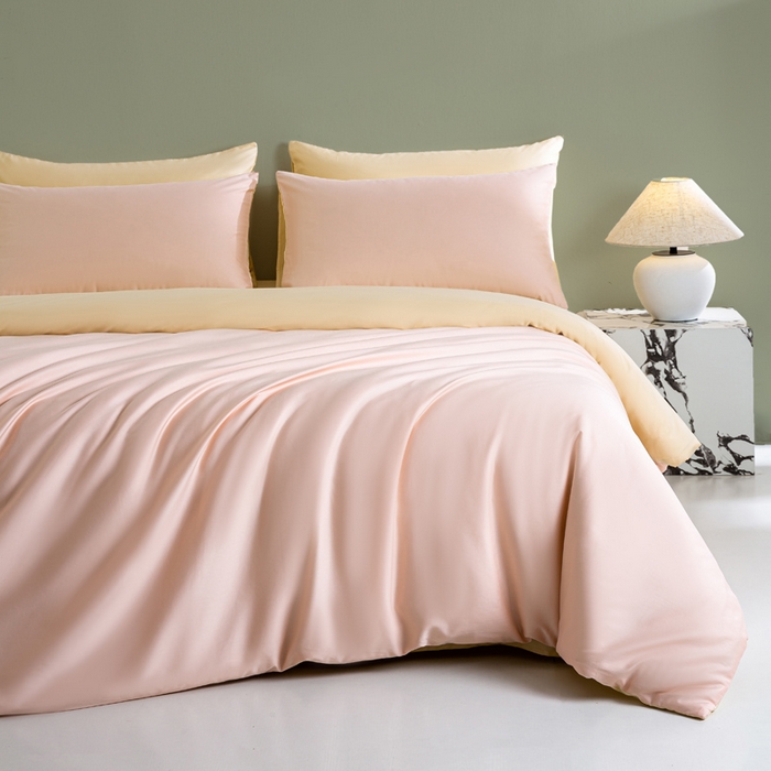 91家纺网 家纺一手货源 找家纺 （总）盛凡家纺 2026春夏新款全棉纯棉A类60s长绒棉四件套纯色贡缎纯棉被套床笠款三件套