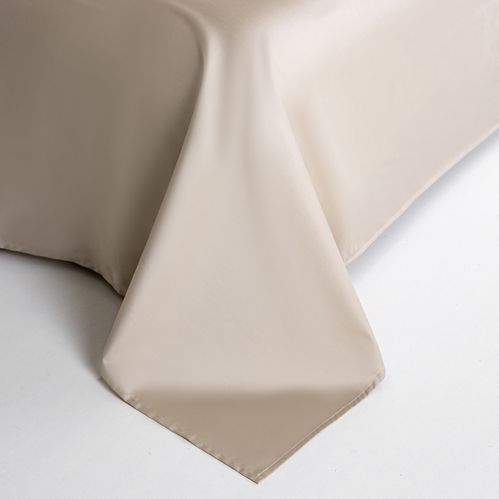 91家纺网 家纺一手货源 找家纺 盛凡家纺 2026春夏新款全棉纯棉A类60s长绒棉四件套纯色贡缎纯棉被套床笠款三件套 奶咖