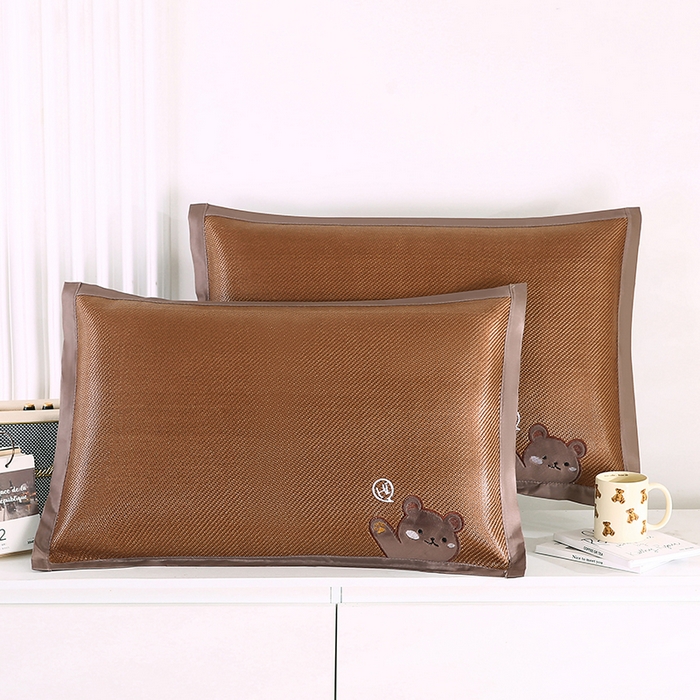 （总）小牛席业 2026新款你好小熊冰藤夏凉枕套系列凉枕套夏天枕套冰丝枕套竹枕套藤枕套冰藤枕套