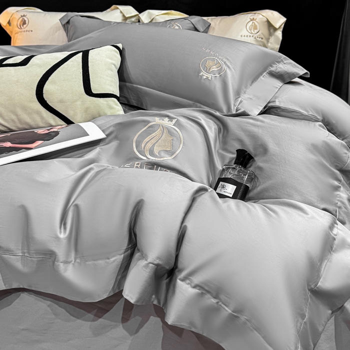 91家纺网 家纺一手货源 找家纺 （总）盛凡家纺 2026春夏新款全棉纯棉100支长绒棉绣花四件套--萨尔夫人