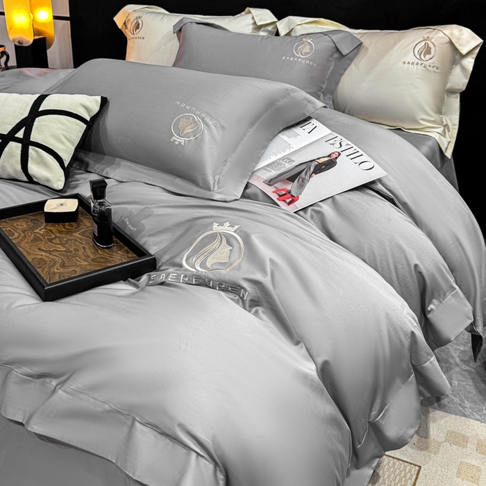 （总）盛凡家纺 2026春夏新款全棉纯棉100支长绒棉绣花四件套--萨尔夫人