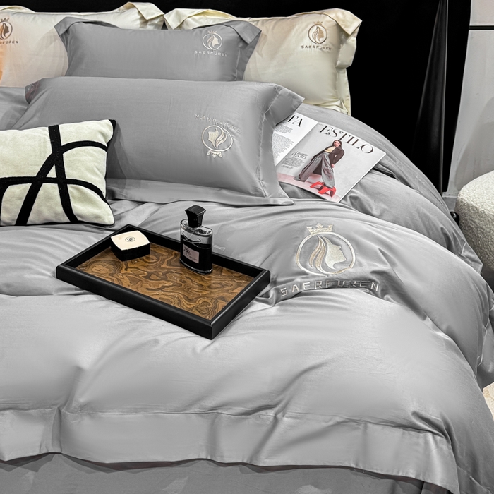 91家纺网 家纺一手货源 找家纺 （总）盛凡家纺 2026春夏新款全棉纯棉100支长绒棉绣花四件套--萨尔夫人