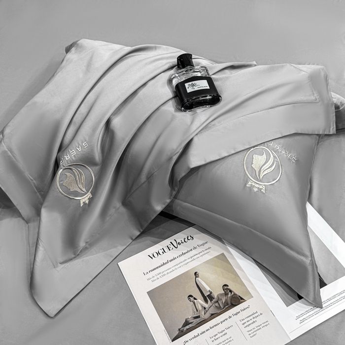 91家纺网 家纺一手货源 找家纺 盛凡家纺 2026春夏新款全棉纯棉100支长绒棉绣花四件套--萨尔夫人 萨尔夫人-高级灰