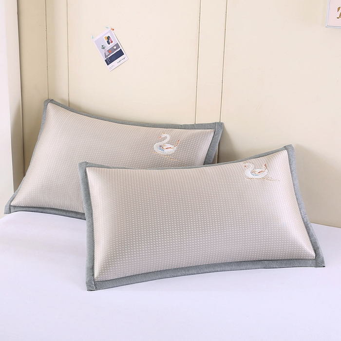 91家纺网 家纺一手货源 找家纺 小牛席业 2026新款华夫格天鹅冰丝夏凉枕套夏凉枕套冰丝枕套藤枕套冰藤枕套冰丝枕套竹枕套凉席枕套豆豆枕套 华夫格天鹅冰丝夏凉枕套-香槟