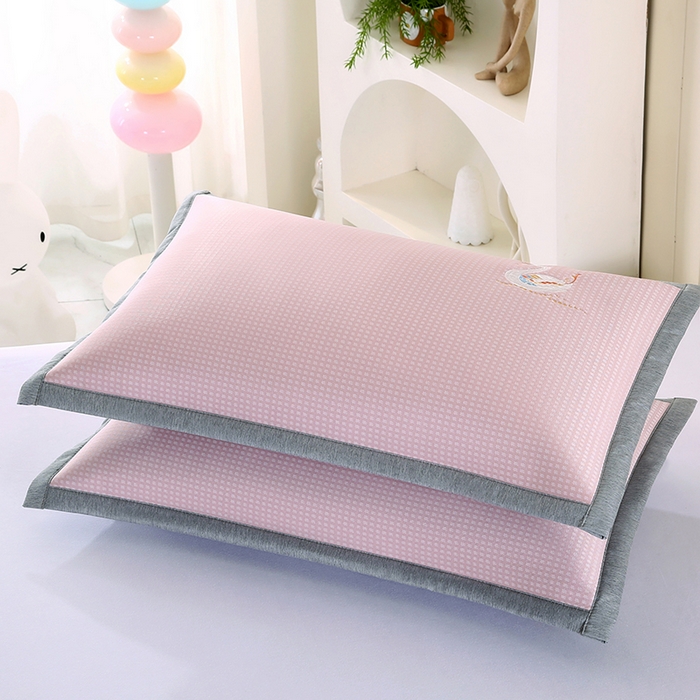 91家纺网 家纺一手货源 找家纺 小牛席业 2026新款华夫格天鹅冰丝夏凉枕套夏凉枕套冰丝枕套藤枕套冰藤枕套冰丝枕套竹枕套凉席枕套豆豆枕套 华夫格天鹅冰丝夏凉枕套-粉色