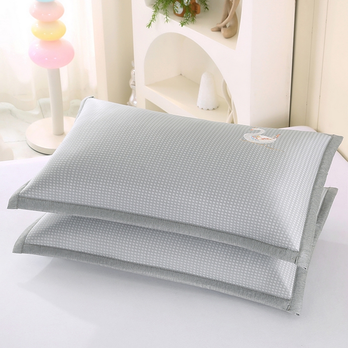 91家纺网 家纺一手货源 找家纺 小牛席业 2026新款华夫格天鹅冰丝夏凉枕套夏凉枕套冰丝枕套藤枕套冰藤枕套冰丝枕套竹枕套凉席枕套豆豆枕套 华夫格天鹅冰丝夏凉枕套-灰色