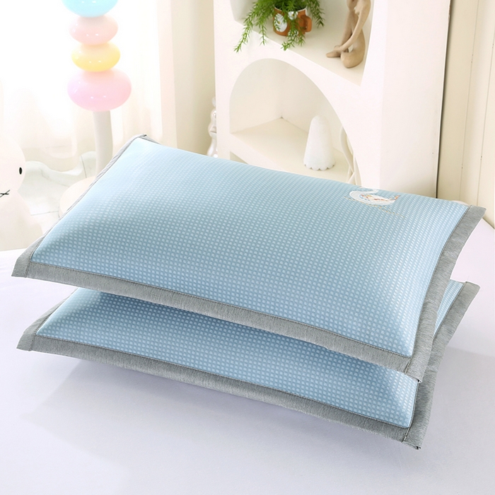 91家纺网 家纺一手货源 找家纺 小牛席业 2026新款华夫格天鹅冰丝夏凉枕套夏凉枕套冰丝枕套藤枕套冰藤枕套冰丝枕套竹枕套凉席枕套豆豆枕套 华夫格天鹅冰丝夏凉枕套-蓝色