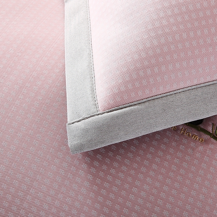 91家纺网 家纺一手货源 找家纺 小牛席业 2026新款华夫格爱家熊猫夏凉枕套凉枕套冰丝枕套藤枕套冰藤枕套冰丝枕套竹枕套凉席枕套豆豆枕套 粉色