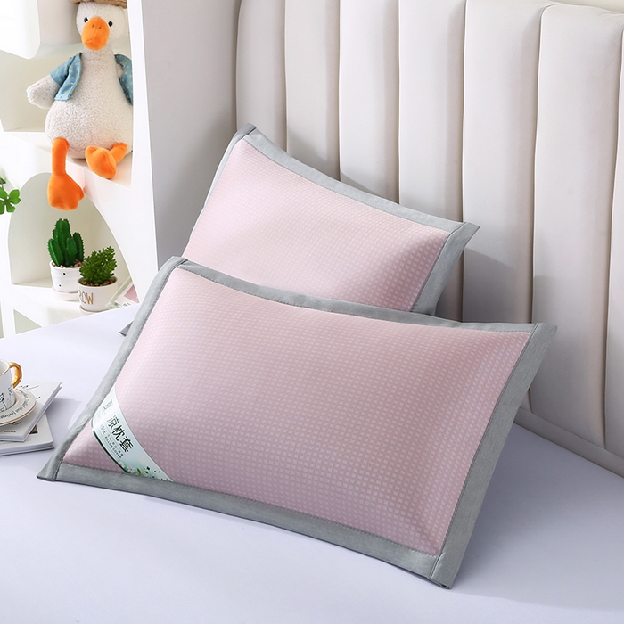 91家纺网 家纺一手货源 找家纺 小牛席业 2025新款华夫格冰丝夏凉枕枕套凉枕套凉枕套冰丝枕套藤枕套冰藤枕套冰丝枕套竹枕套凉席枕套豆豆枕套 经典款-华夫格凉感冰丝枕套（粉色）