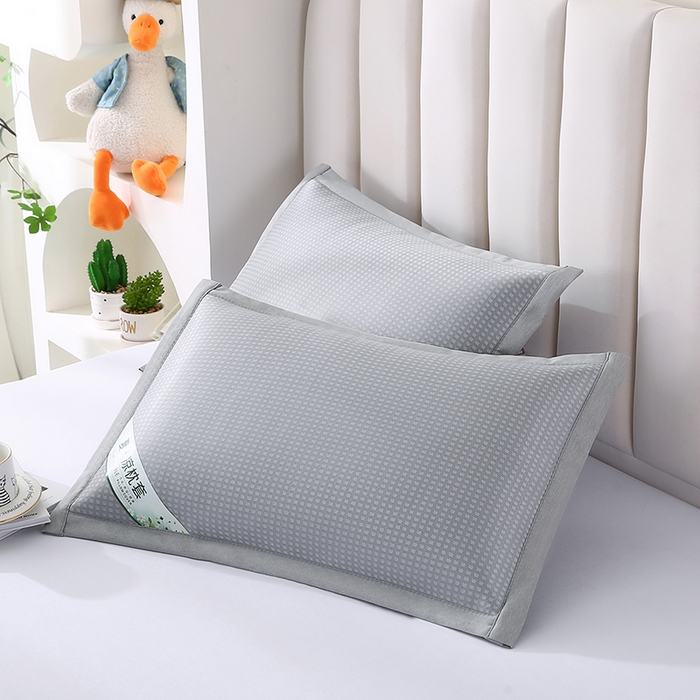 91家纺网 家纺一手货源 找家纺 小牛席业 2025新款华夫格冰丝夏凉枕枕套凉枕套凉枕套冰丝枕套藤枕套冰藤枕套冰丝枕套竹枕套凉席枕套豆豆枕套 经典款-华夫格凉感冰丝枕套（灰色）