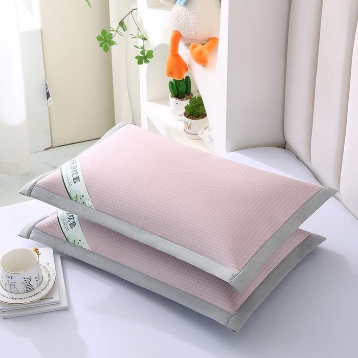 91家纺网 家纺一手货源 找家纺 小牛席业 2025新款华夫格冰丝夏凉枕枕套凉枕套凉枕套冰丝枕套藤枕套冰藤枕套冰丝枕套竹枕套凉席枕套豆豆枕套 经典款-华夫格凉感冰丝枕套（粉色）