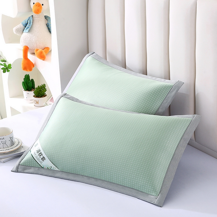 91家纺网 家纺一手货源 找家纺 小牛席业 2025新款华夫格冰丝夏凉枕枕套凉枕套凉枕套冰丝枕套藤枕套冰藤枕套冰丝枕套竹枕套凉席枕套豆豆枕套 经典款-华夫格凉感冰丝枕套（绿色）