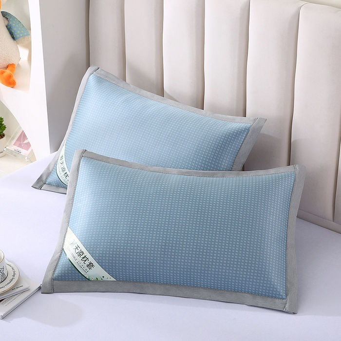 91家纺网 家纺一手货源 找家纺 小牛席业 2025新款华夫格冰丝夏凉枕枕套凉枕套凉枕套冰丝枕套藤枕套冰藤枕套冰丝枕套竹枕套凉席枕套豆豆枕套 经典款-华夫格凉感冰丝枕套（蓝色）