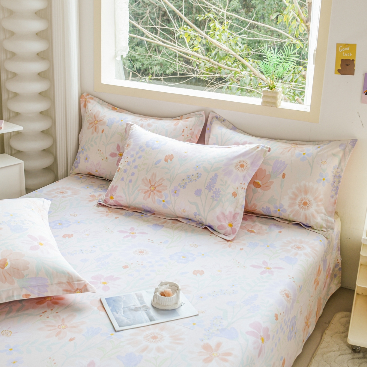 缘舒家纺 2026新款全棉纯棉印花单枕套枕套单件 妍染