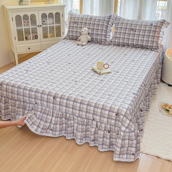 91家纺网 家纺一手货源 找家纺 （总）爱妮玖玖 2026新款小蕾丝印花夹棉单床盖床盖单件单品床盖