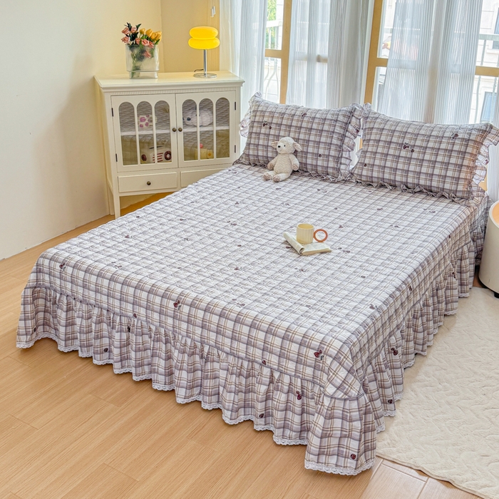 91家纺网 家纺一手货源 找家纺 （总）爱妮玖玖 2026新款小蕾丝印花夹棉单床盖床盖单件单品床盖