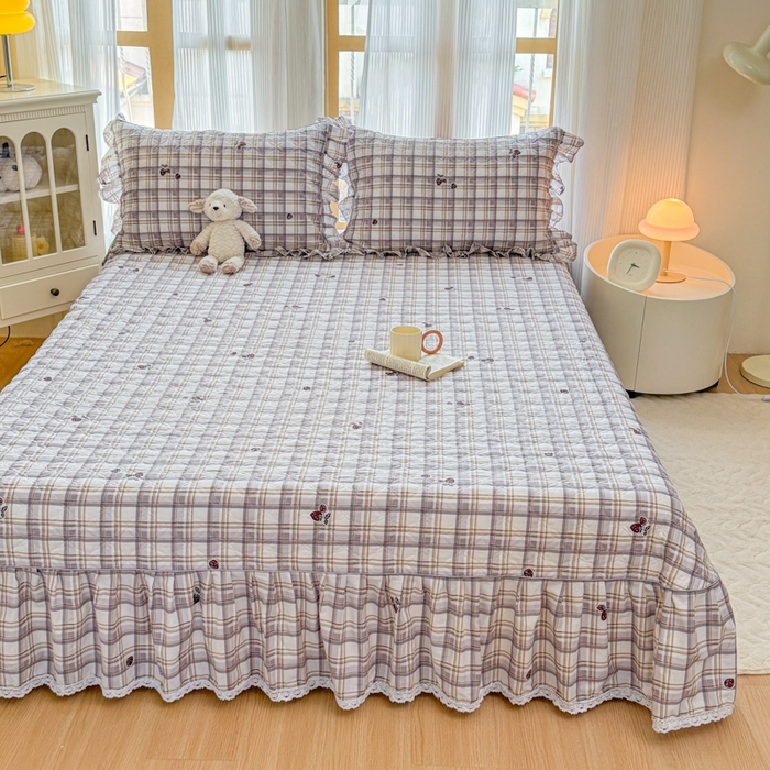 91家纺网 家纺一手货源 找家纺 （总）爱妮玖玖 2026新款小蕾丝印花夹棉单床盖床盖单件单品床盖