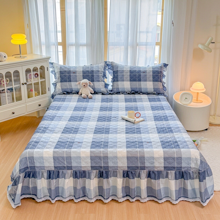 91家纺网 家纺一手货源 找家纺 （总）爱妮玖玖 2026新款小蕾丝印花夹棉单床盖床盖单件单品床盖