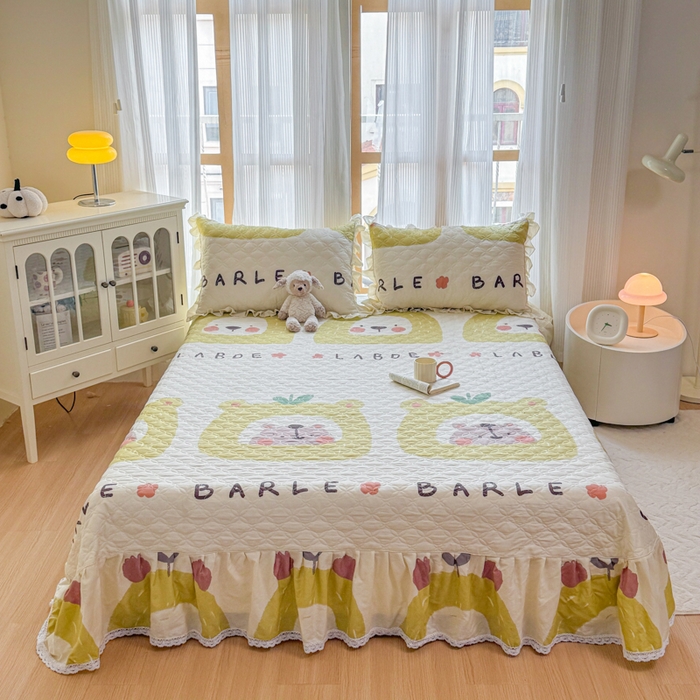 91家纺网 家纺一手货源 找家纺 （总）爱妮玖玖 2026新款小蕾丝印花夹棉单床盖床盖单件单品床盖