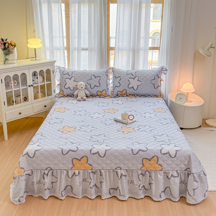 91家纺网 家纺一手货源 找家纺 （总）爱妮玖玖 2026新款小蕾丝印花夹棉单床盖床盖单件单品床盖