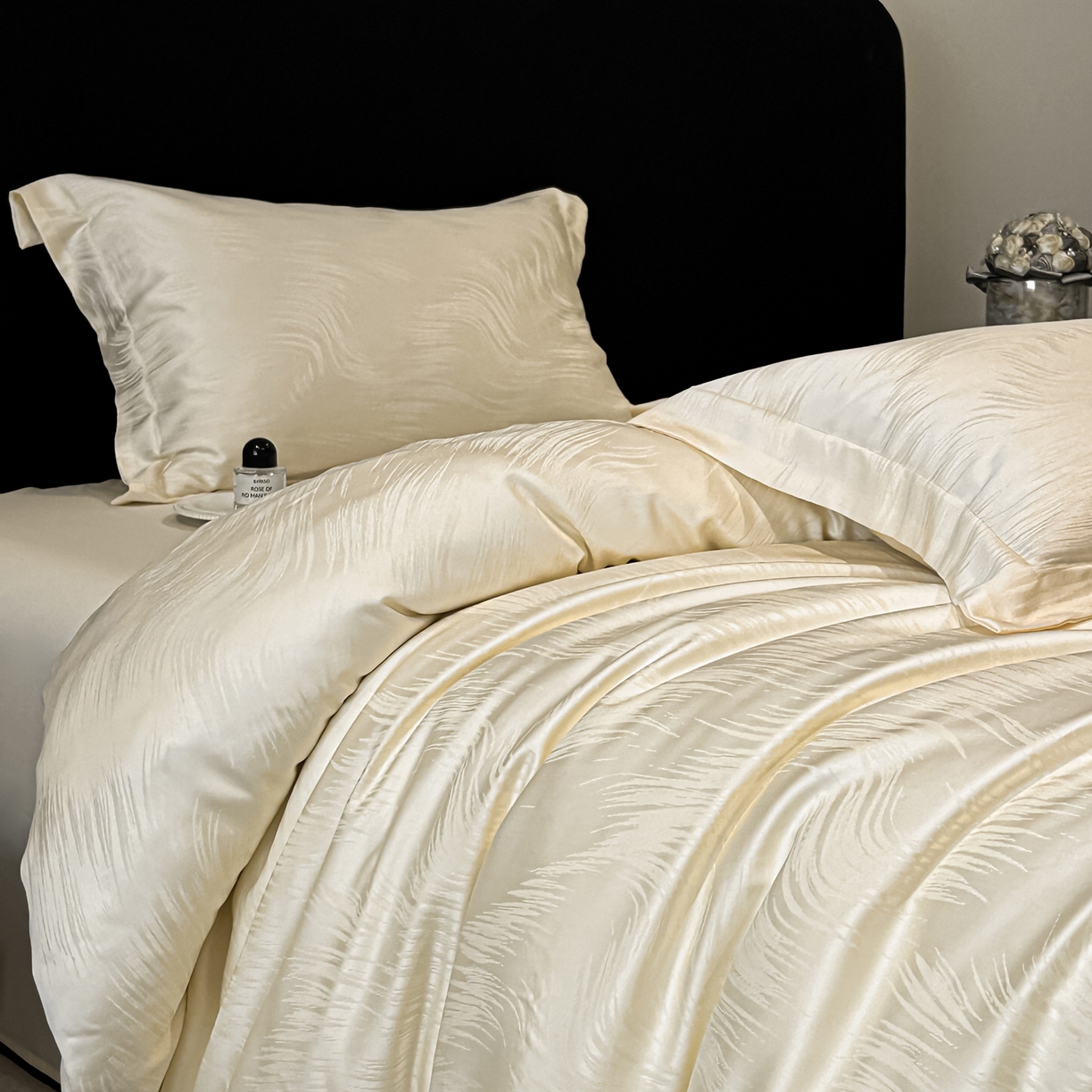 91家纺网 家纺一手货源 找家纺 （总）慕晨 2026新款莱赛尔提花被套四件套高级简奢款天丝4件套直播热款