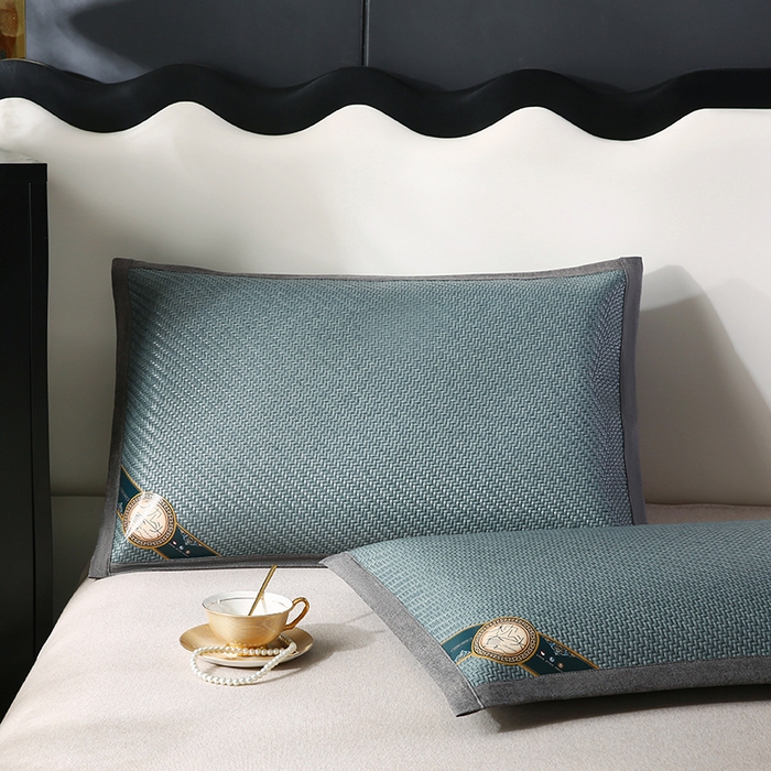 91家纺网 家纺一手货源 找家纺 小牛席业 2026新款PE冷感霸王藤夏凉枕套系列凉枕套凉枕套冰丝枕套藤枕套冰藤枕套冰丝枕套竹枕套凉席枕套豆豆枕 浅蓝