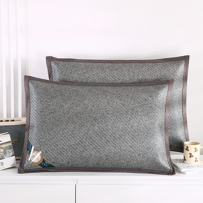 小牛席业 2026新款PE冷感霸王藤夏凉枕套系列凉枕套凉枕套冰丝枕套藤枕套冰藤枕套冰丝枕套竹枕套凉席枕套豆豆枕 灰色