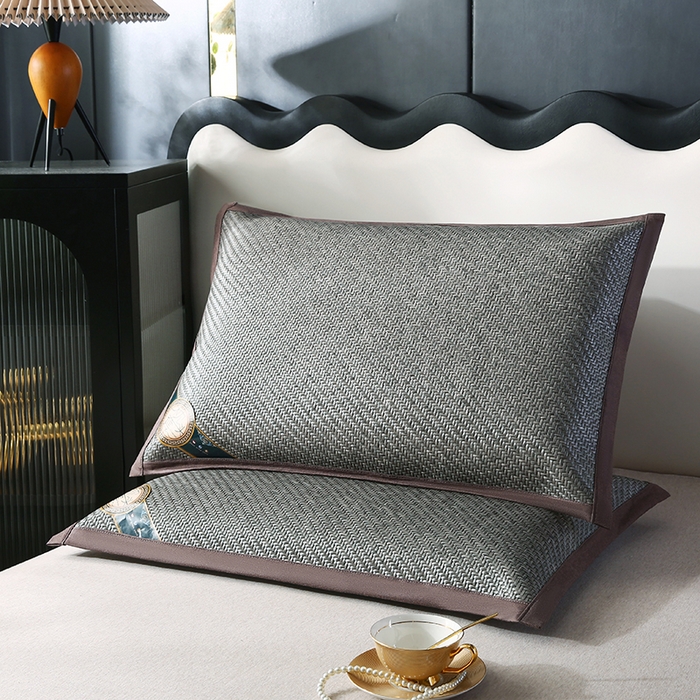 91家纺网 家纺一手货源 找家纺 小牛席业 2026新款PE冷感霸王藤夏凉枕套系列凉枕套凉枕套冰丝枕套藤枕套冰藤枕套冰丝枕套竹枕套凉席枕套豆豆枕 灰色