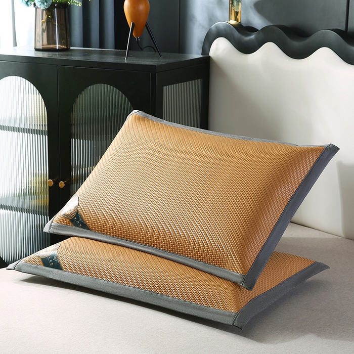 91家纺网 家纺一手货源 找家纺 小牛席业 2026新款PE冷感霸王藤夏凉枕套系列凉枕套凉枕套冰丝枕套藤枕套冰藤枕套冰丝枕套竹枕套凉席枕套豆豆枕 黄藤