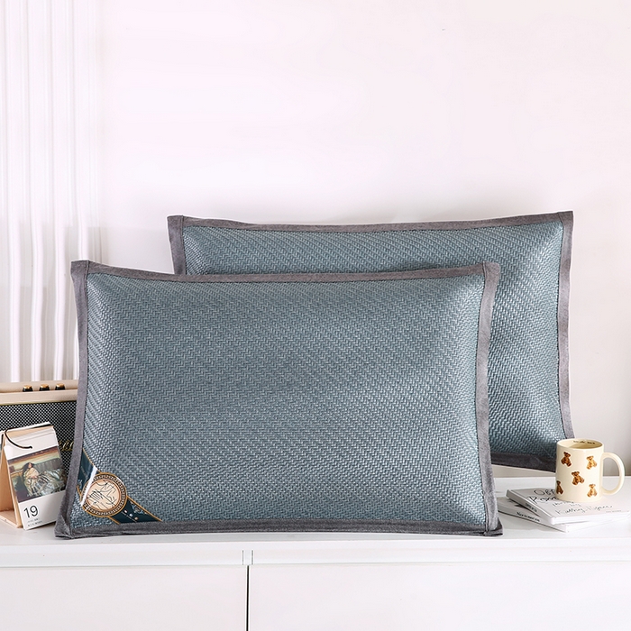 小牛席业 2026新款PE冷感霸王藤夏凉枕套系列凉枕套凉枕套冰丝枕套藤枕套冰藤枕套冰丝枕套竹枕套凉席枕套豆豆枕 浅蓝
