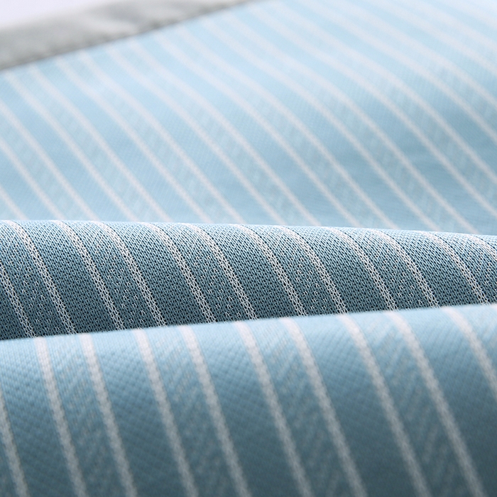 91家纺网 家纺一手货源 找家纺 小牛席业 2026新款经典条纹-冰丝夏凉枕套 蓝色