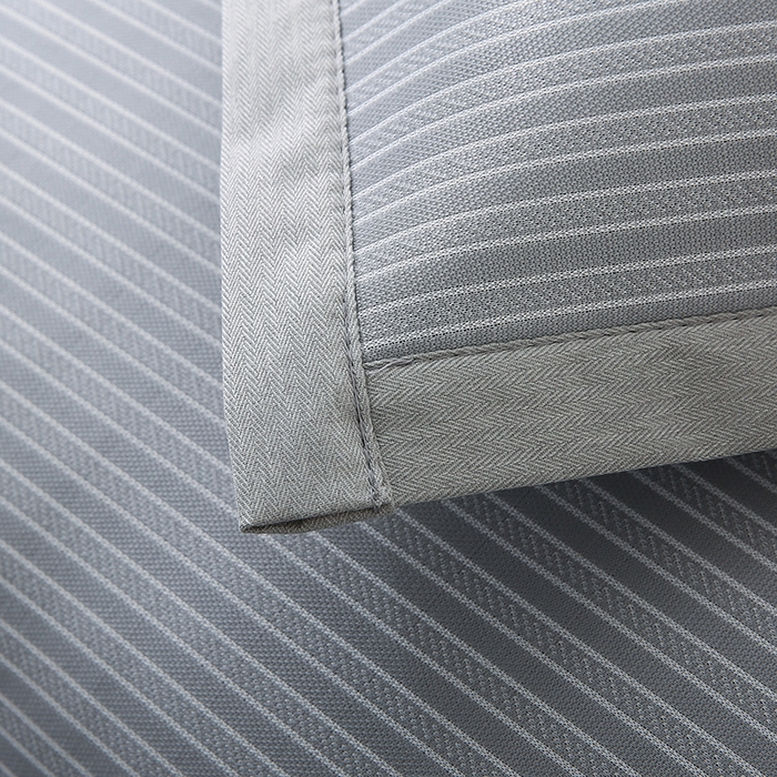 91家纺网 家纺一手货源 找家纺 小牛席业 2026新款经典条纹-冰丝夏凉枕套 灰色