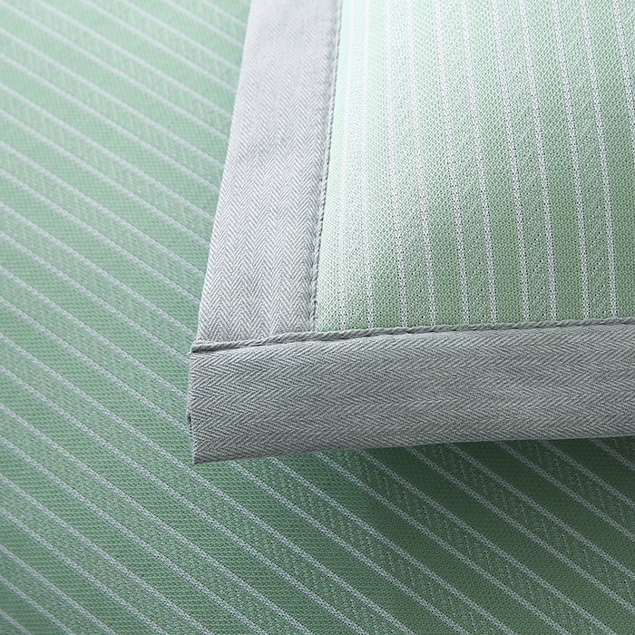 91家纺网 家纺一手货源 找家纺 小牛席业 2026新款经典条纹-冰丝夏凉枕套 绿色