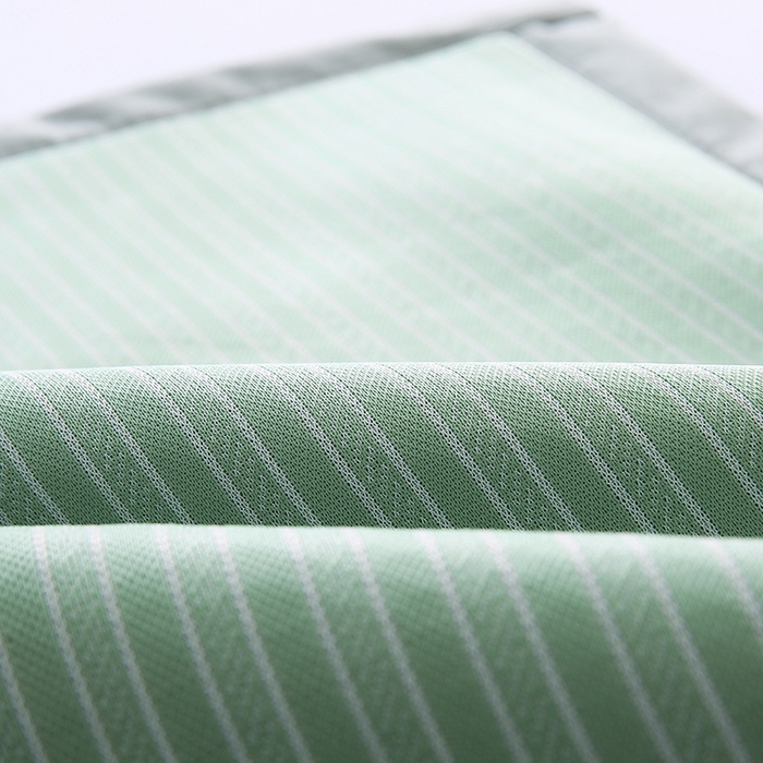 91家纺网 家纺一手货源 找家纺 小牛席业 2026新款经典条纹-冰丝夏凉枕套 绿色