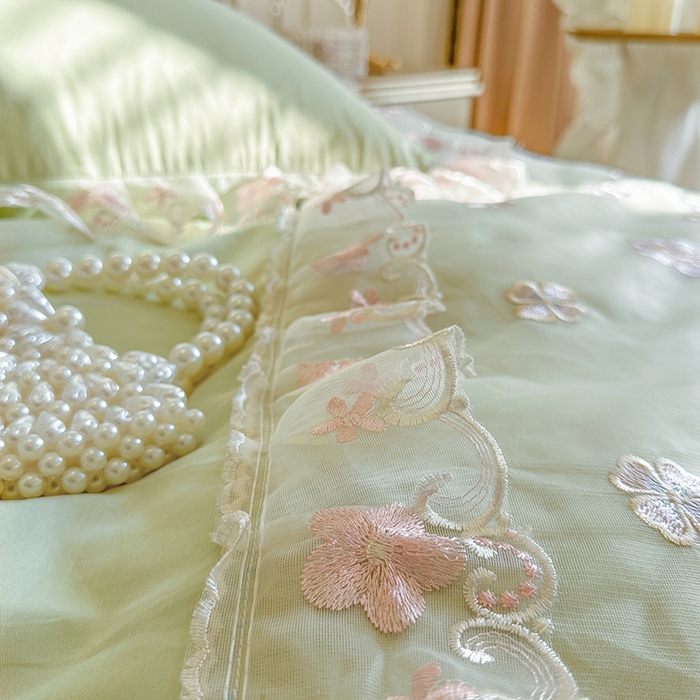 91家纺网 家纺一手货源 找家纺 （总）网红馆（ck家纺） 2026春夏新款阳光花语全棉纯棉床裙四件套