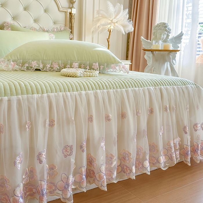 91家纺网 家纺一手货源 找家纺 （总）网红馆（ck家纺） 2026春夏新款阳光花语全棉纯棉床裙四件套