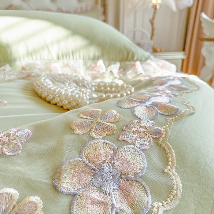 91家纺网 家纺一手货源 找家纺 （总）网红馆（ck家纺） 2026春夏新款阳光花语全棉纯棉床裙四件套