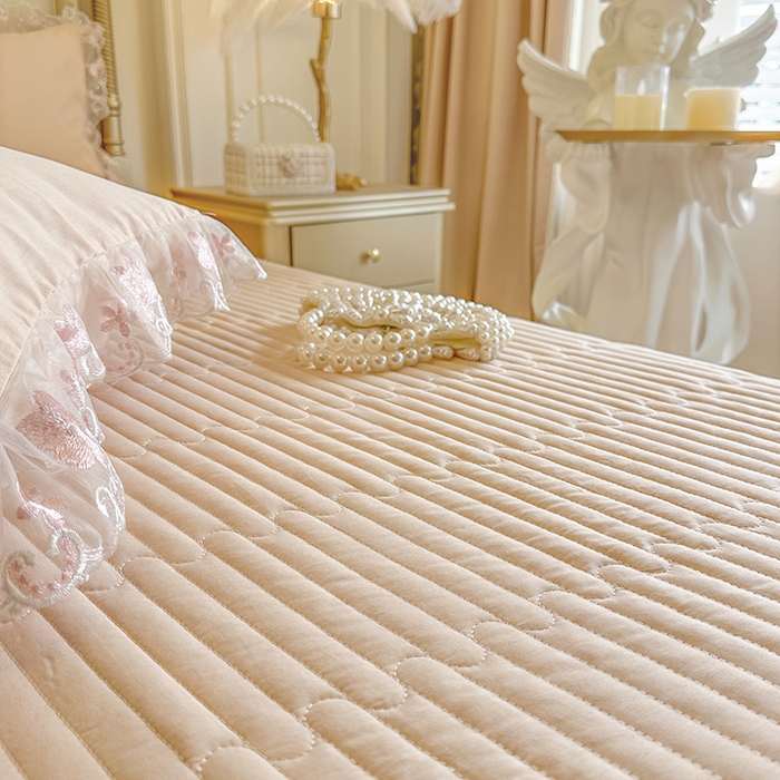 91家纺网 家纺一手货源 找家纺 网红馆（ck家纺） 2026春夏新款阳光花语全棉纯棉床裙四件套 阳光花语 玉