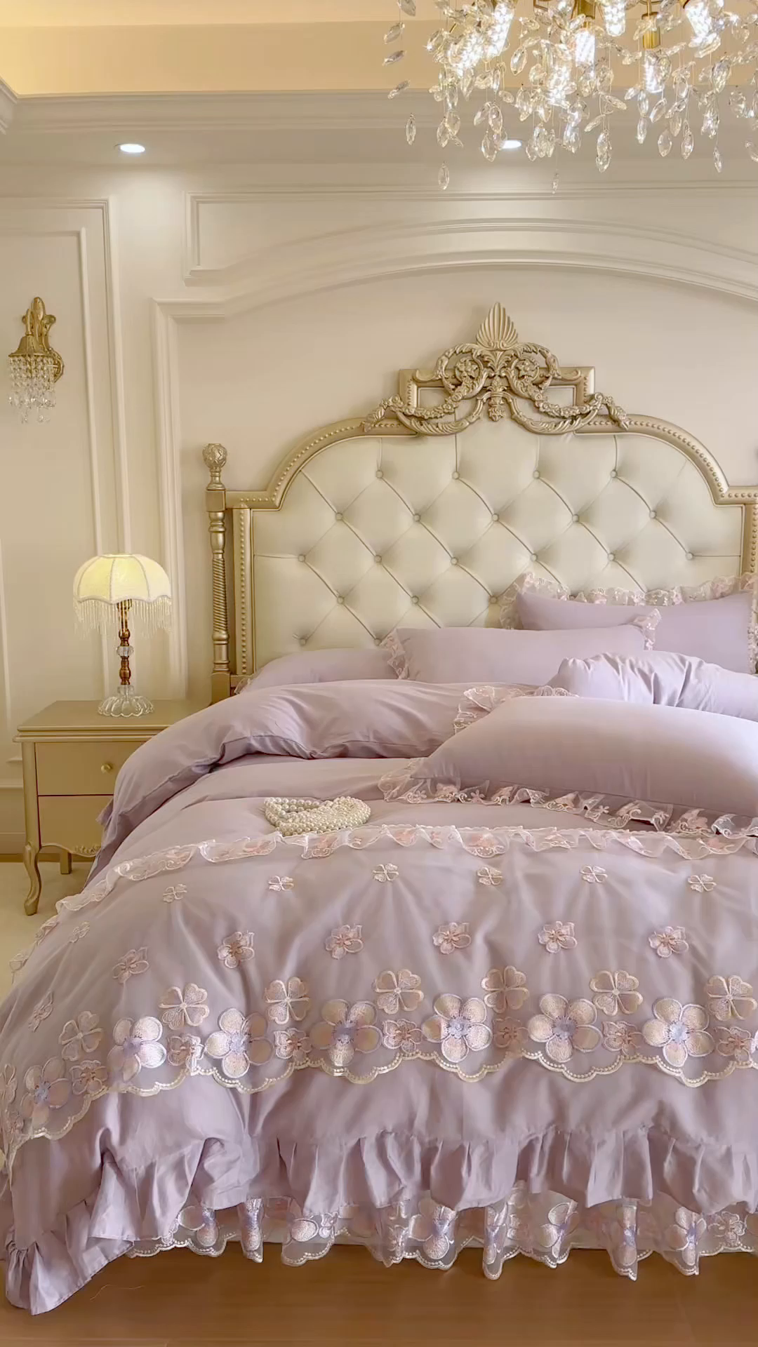 91家纺网 家纺一手货源 找家纺 网红馆（ck家纺） 2026春夏新款阳光花语全棉纯棉床裙四件套 阳光花语 紫