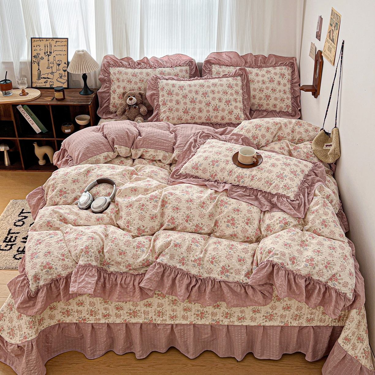 91家纺网 家纺一手货源 找家纺 （总）元熙 2026新款泡芙纱床盖四件套 控价低于149不予供货