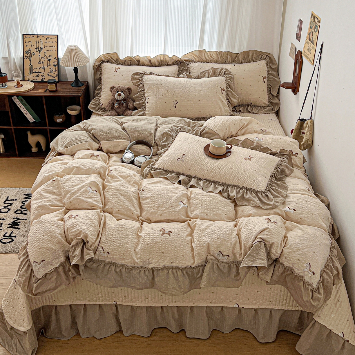 91家纺网 家纺一手货源 找家纺 （总）元熙 2026新款泡芙纱床盖四件套 控价低于149不予供货