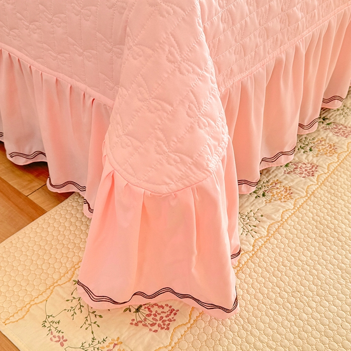 91家纺网 家纺一手货源 找家纺 （总）漫布云家纺 2026新款韩版多功能水洗棉公主风床盖款四件套-花颜系列